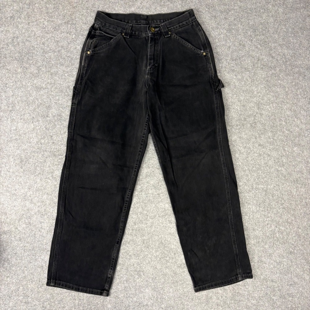 Lee Dungarees Mens Black Carpenter Jeans Relaxed Fit Workwear Pants 29x30 - Picture 6 of 7